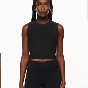 Babaton Sleek Black Sleeveless Crop Top